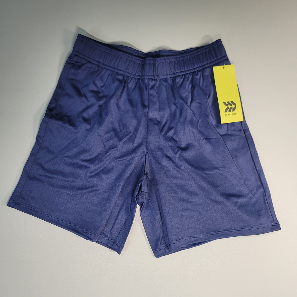 All in Motion Boys Athletic Shorts Grape Purple Stretch Performance L 10/12 NWT